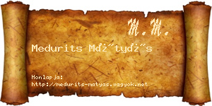 Medurits Mátyás névjegykártya