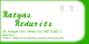 matyas medurits business card